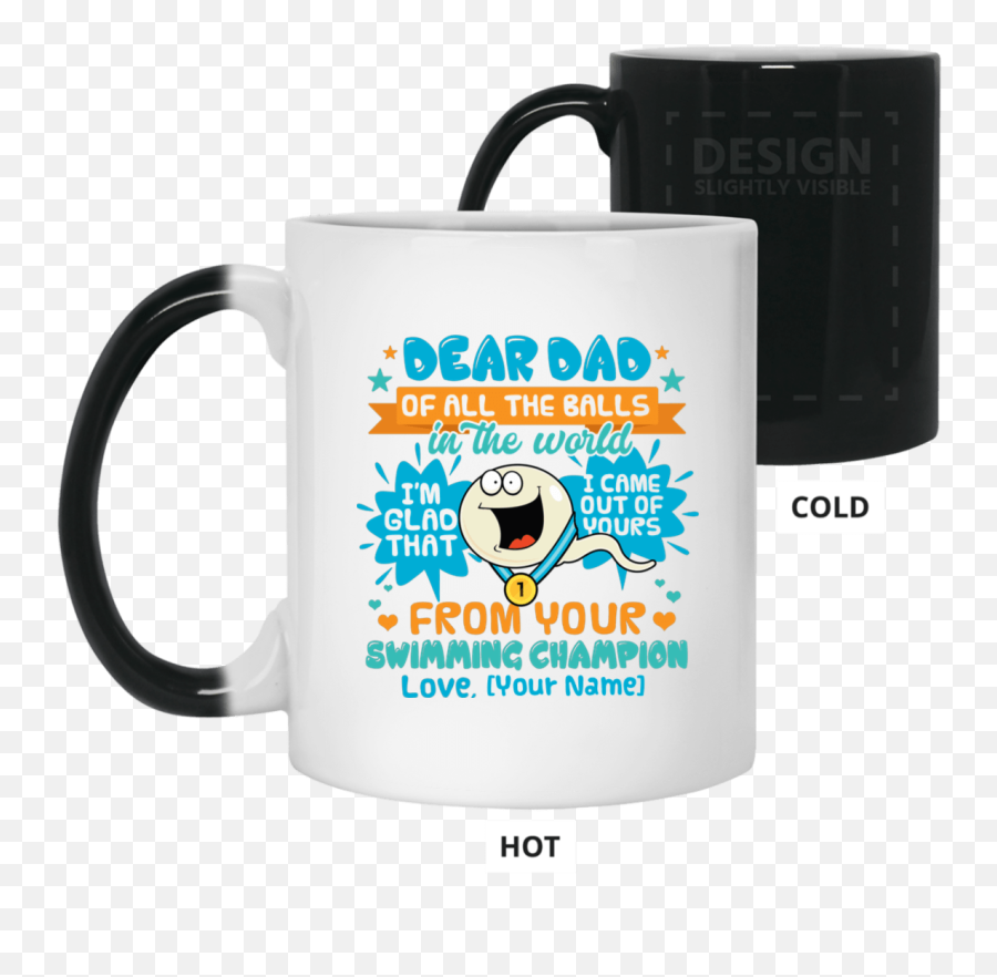 Personalized Dear Dad Of All The Balls In The World Iu0027m Glad That I Came Out Of Yours Coffee Mug - Beer Stein Daddy Of All The Balls In The World I M Glad That I Came Out Of Yours From Your Swimming Champion Emoji,Magic 8 Ball Emoticon