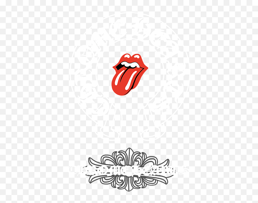 Chrome Hearts Rolling Stones Lip And Tongue Graphic Tote Bag - Rock Band Logos By Name Emoji,Rolling Stones Smiley Face Emoticon