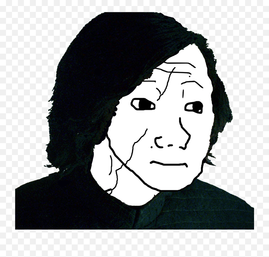 Wojak Kylo Ren Wojak Know Your Meme - Anything So I Became Feel Emoji,Hair Trembles With Emotion