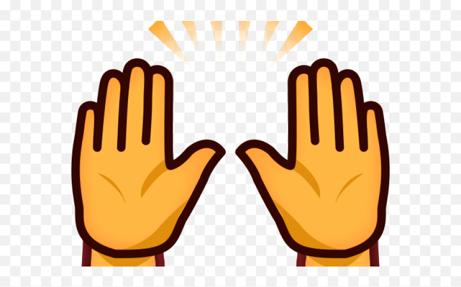 Raising Both Hands Emoji Clipart - Simple Hand Clipart Png,Hands Up Emoji