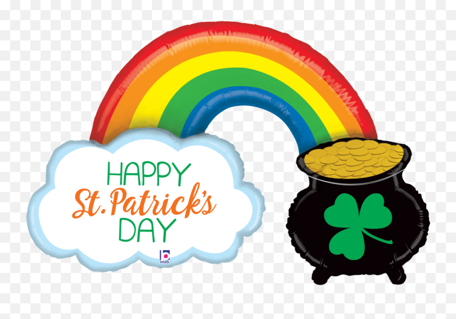 Happy St Patricku0027s Day Pot Of Gold 47u2033 Balloon Emoji,St Patrick's Day Emojis