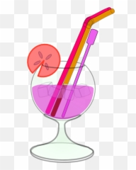 Glass Juice Straw Lemon Ice - Clip Art Emoji,Apple Cocktail Emoji