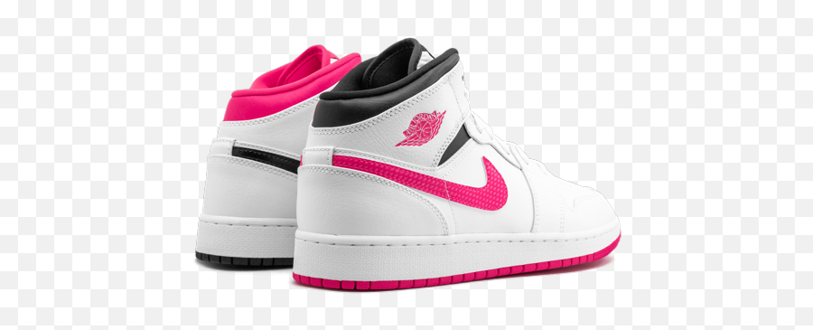 Air Jordan 1 Mid Gs Pink - Air Jordan 1 Gs Mid Black N White Emoji,Emoji Shoes Jordans