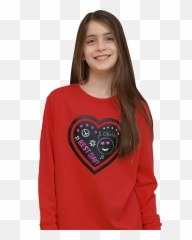 Red Long Sleeve Heart Kit W2 Markers Youth - For Women Emoji,Emoji Hesrt Bleed
