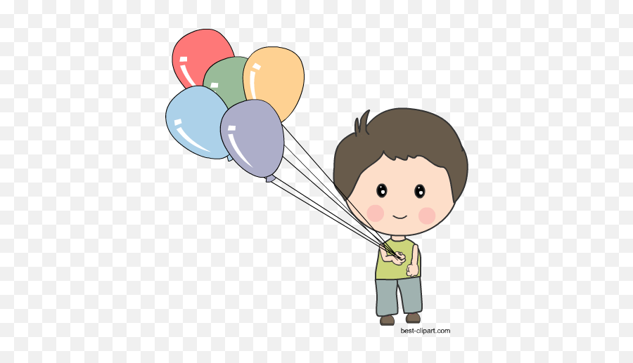 Free Balloon Clip Art Images Color And Black And White - Kids Holding Balloon Clipart Emoji,Boys Holding Hands Emoji