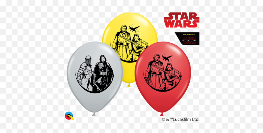 11 Star Wars Last Jedi Bargain Balloons - Mylar Balloons Star Wars Emoji,Emojis De Star Wars Para Facebook