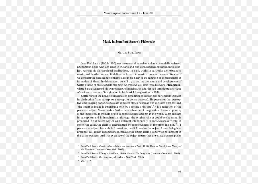 Music In Jean - Document Emoji,Emotion And Existentialism Jean Paul Sartre