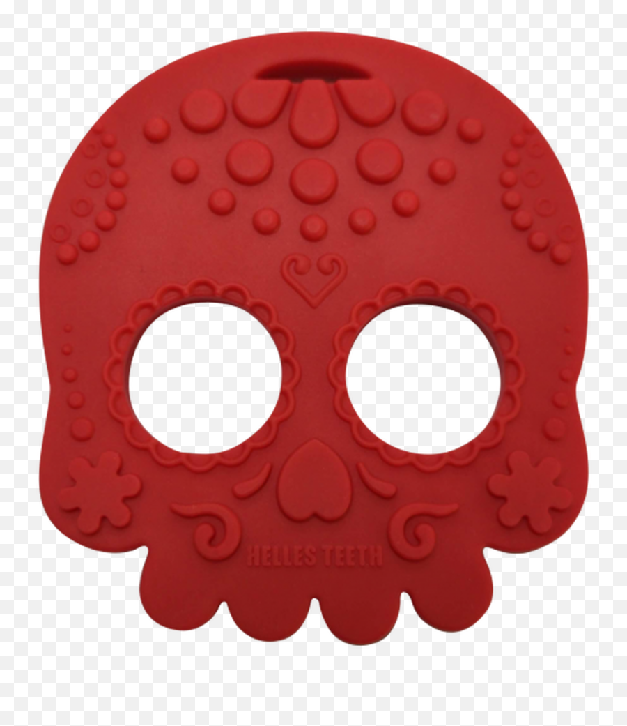 Helles Teeth Sugar Skull Baby Teether - Red Dot Emoji,Emoji Pillows Wholesale