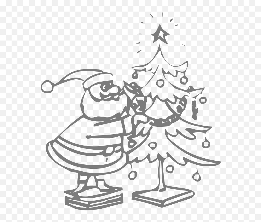 Santa Claus And Christmas Tree Free Svg - For Holiday Emoji,Emoji Christmas Woman's Clothes