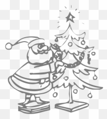 Santa Claus And Christmas Tree Free Svg - For Holiday Emoji,Emoji Christmas Woman's Clothes