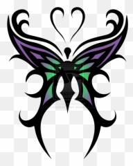 Butterfly Tattoo Png - Draw A Cool Butterfly Emoji,Emotion Tatto
