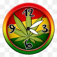 Weed Analog Clock Widget - Weed Vector Free Download Emoji,High (weed) Five Emoji