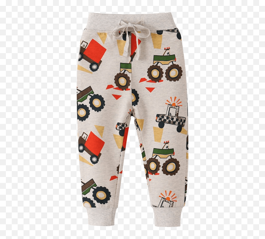 Sweatpants With Tractors And Dinosaur Pattern Prints U2013 Dresoo - Pantalones Estampados Para Niño Emoji,Emojis In Name Tags Csgo