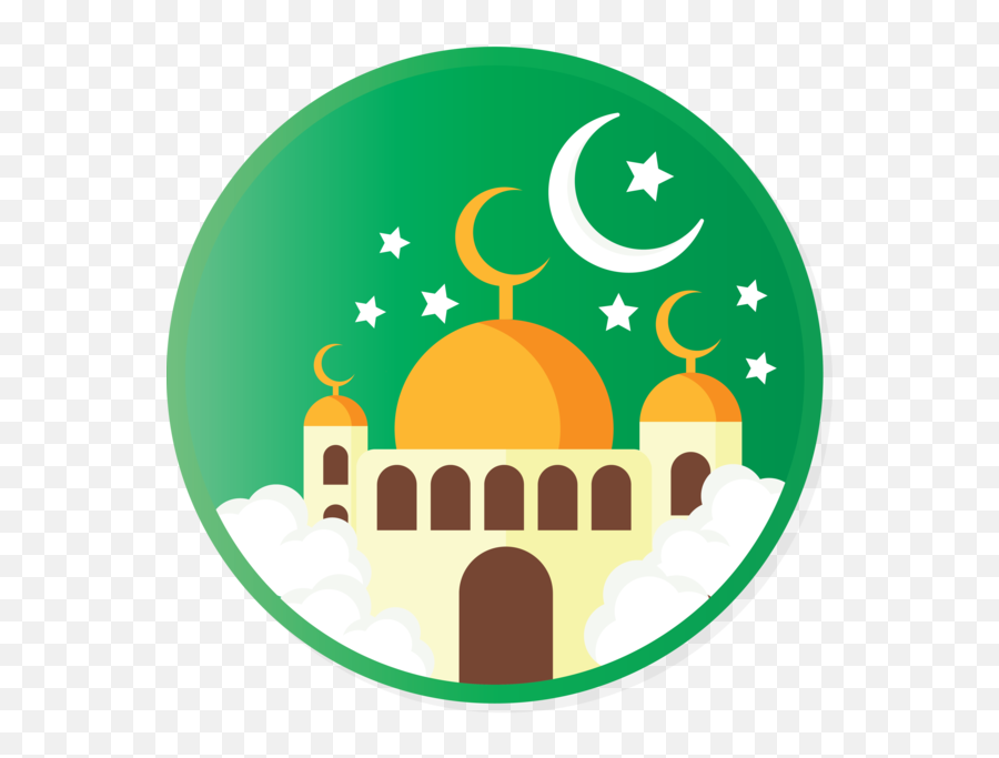 Ramadan Green Mosque Logo For Eid Ramadan For Ramadan - Rammadhan Kareem Png Emoji,Fb Emoticons Masjid