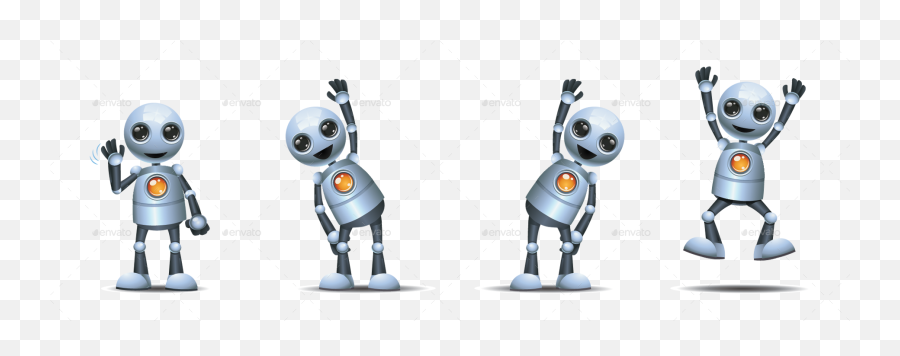 Little Robot Basic Posture By Onionime Graphicriver - Active Robot Emoji,Robot With Emotion