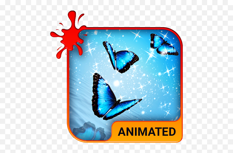 Updated Blue Butterflies Keyboard Live Wallpaper Emoji,2 Blue Butterfly Emojis