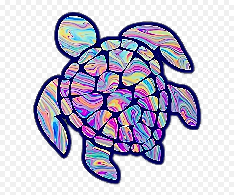 Download Turtle Cute Rainbow Tiedye Tumblr - Cute Tumblr Cute Laptop Stickers Png Emoji,Sea Turtle Emoji