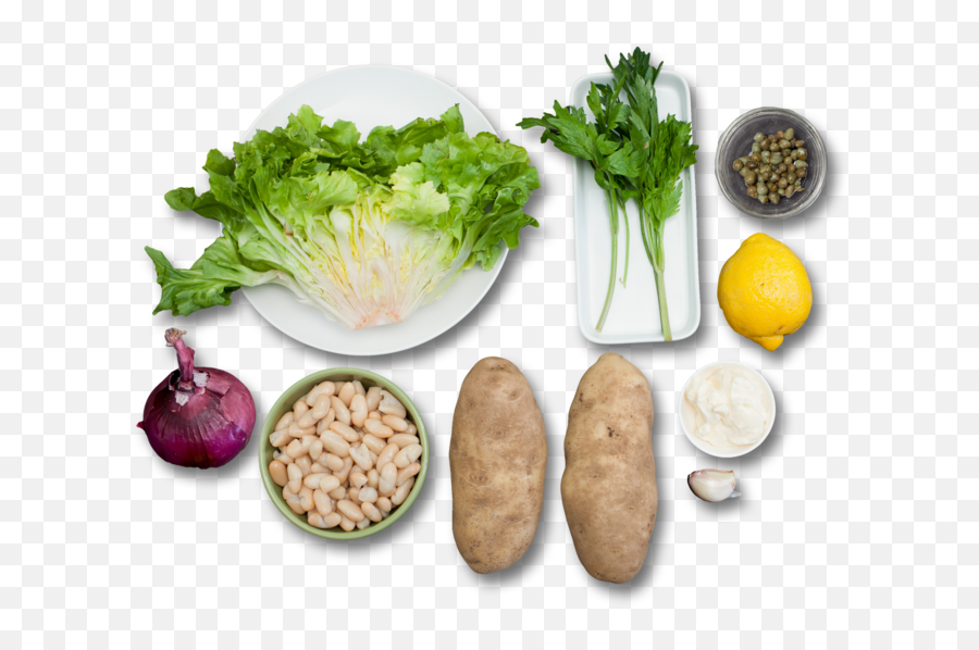 Cannellini Bean U0026 Escarole Salad With Crispy Potatoes Emoji,Emoticons Peeling Potatoes