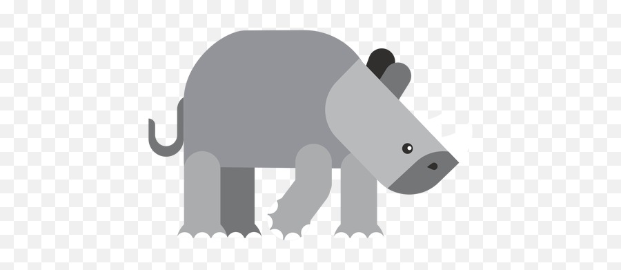 Rhino Rhinoceros Fat Tail Flat Rounded Geometric Transparent Emoji,Animal Prints Emoji