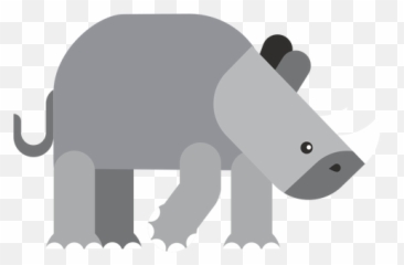 Rhino Rhinoceros Fat Tail Flat Rounded Geometric Transparent Emoji,Animal Prints Emoji