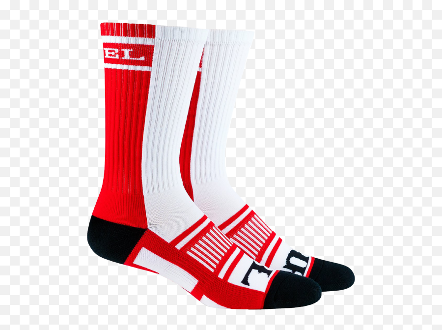 Socco Socks Lxl Crew Stripe Whtblkred 1pr Saltyproshop - Shoe Style Emoji,Emoji Knee Socks