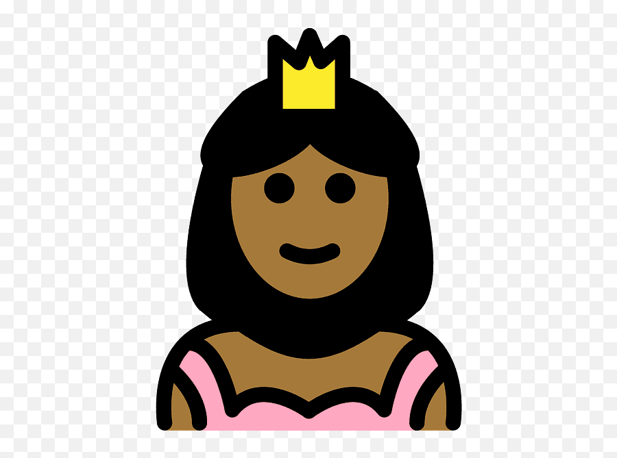 Princess Emoji Clipart - Happy,Black Hair Emoji