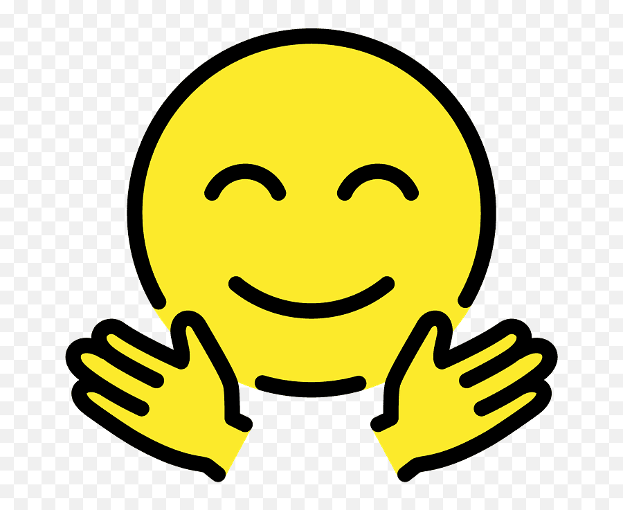 Rosto Abraçando Clipart Download Grátis Creazilla - Abraço Emoticon Emoji,Emoji Pensativo