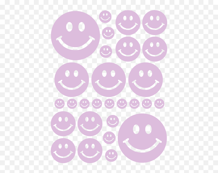 Smiley Face Wall Decals In Lavender - Smiley Face Stickers Purple Emoji,Emoticon I Hate Everything And Want To Leave Faces