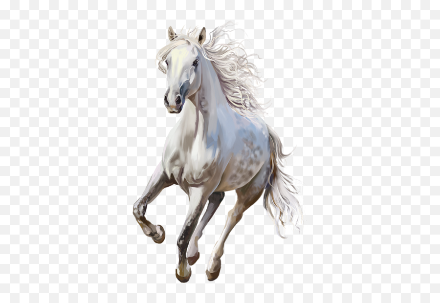 White Horse Painting Horse Art - Horse Art White Emoji,Emotions Of Art ''horses''