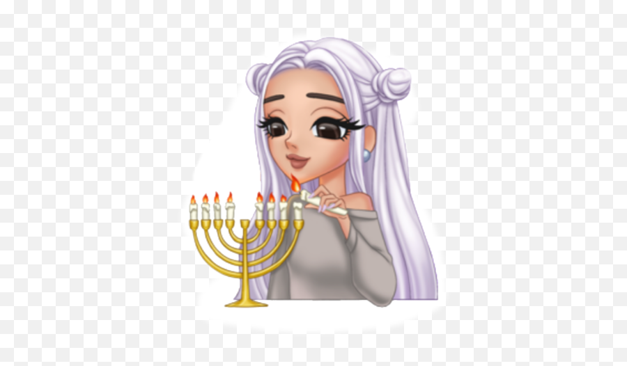 Happy Hanukkah Sticker Challenge - Ariana Grande Emoji,Menorah Emoji