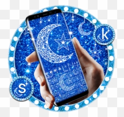 Blue Glitter Moon Keyboard U2013 Apps On Google Play - Dot Emoji,Moon And Sparkles Emojis Together