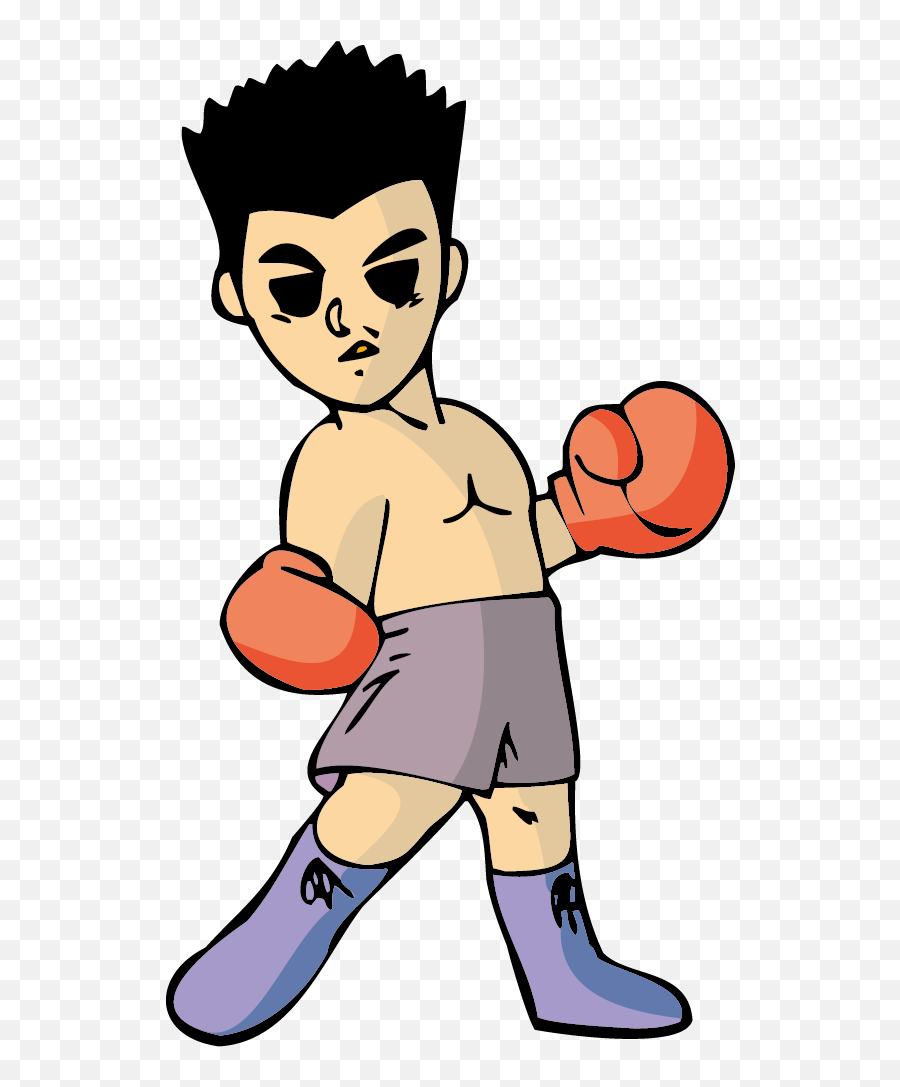 Kickboxing Sport Mixed Martial Arts - Q Clipart Boy Boxing Cartoon Emoji,Anime Salute Emoji