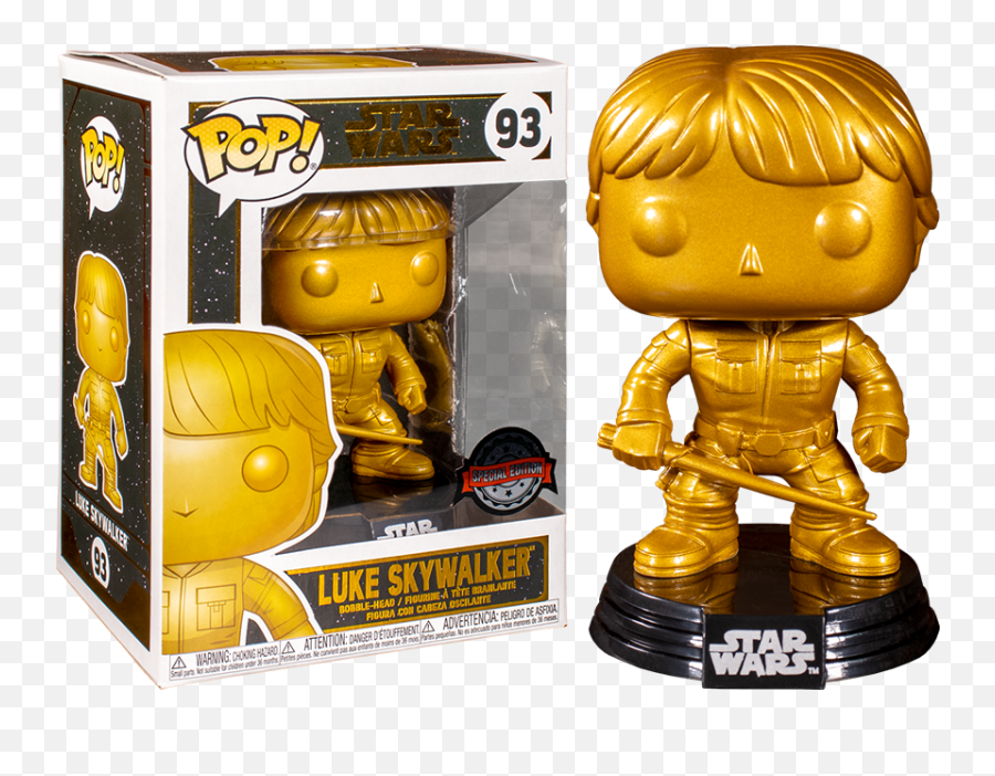 Funko Pop Star Wars Luke Skywalker Gold 93 Emoji,Gold Mask No Emotion Stranger Danger