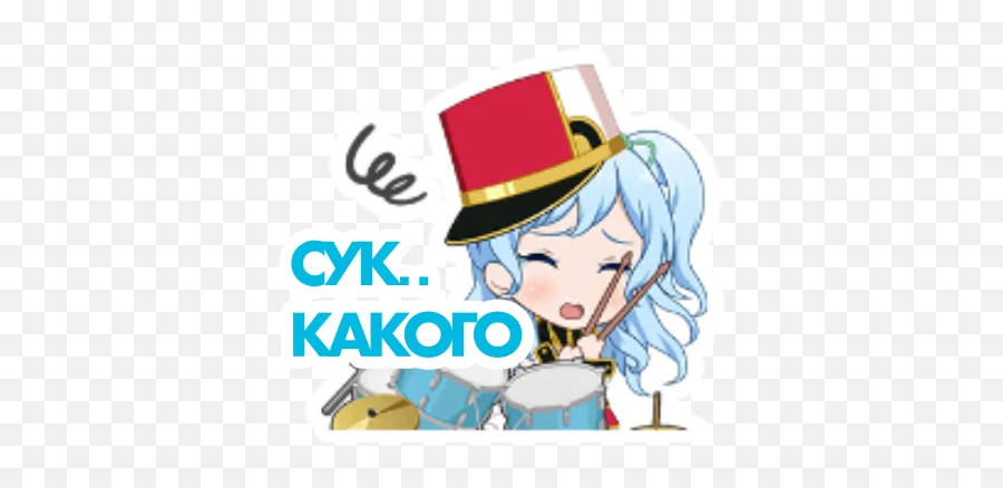 Telegram Sticker From Bandori Stamps But Its Russian Pack Emoji,Russian Hat Emoji