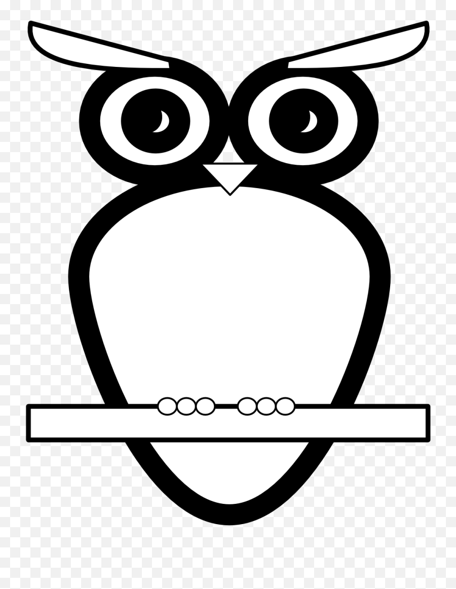 Bw Owl Black White Line Art Scalable Vector Graphics - Clip Vector Graphic Of Owl Emoji,Black Lines Emoji
