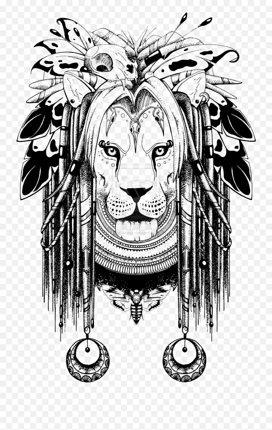 New Tattoo Ideas - Shaman Lion Emoji,