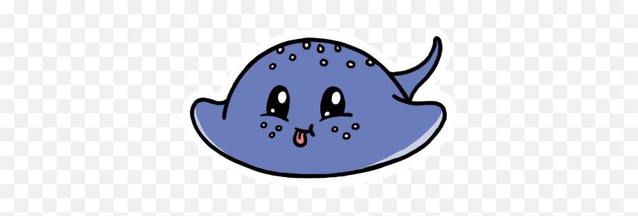 Happy Manta Ray Sticker By Aminal Sticker Imessage Sticker - Cartoon Manta Ray Gif Emoji,Twitch Zelda Emoji