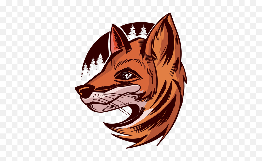 Fox Silhouette Cute - Drawing Fox Head Side View Emoji,Red Fox Emotion