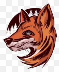 Fox Silhouette Cute - Drawing Fox Head Side View Emoji,Red Fox Emotion