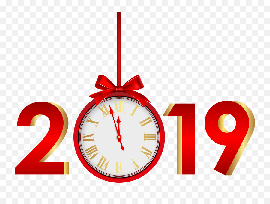 Happy New Year 2019 Png Hd Png Download - Wall Clock Happy New Year 2020 Clock Png Emoji,Happy New Year Emoji Text
