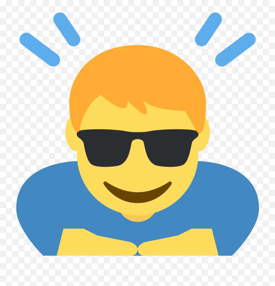 Emoji Face Mashup Bot On Twitter Person Bowing - Happy,Goggles Emoji