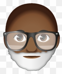 Bald With Beard Wearing Glasses - Black Man Bald Emoji With Beard,Beard Emoji