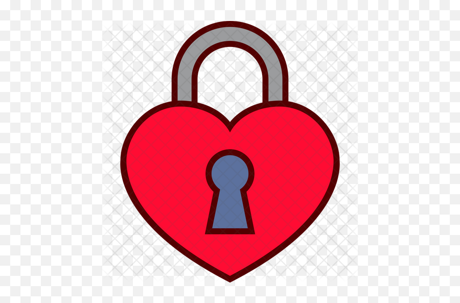 Love Lock Icon Of Colored Outline Style - Girly Emoji,Open Lock Emoji