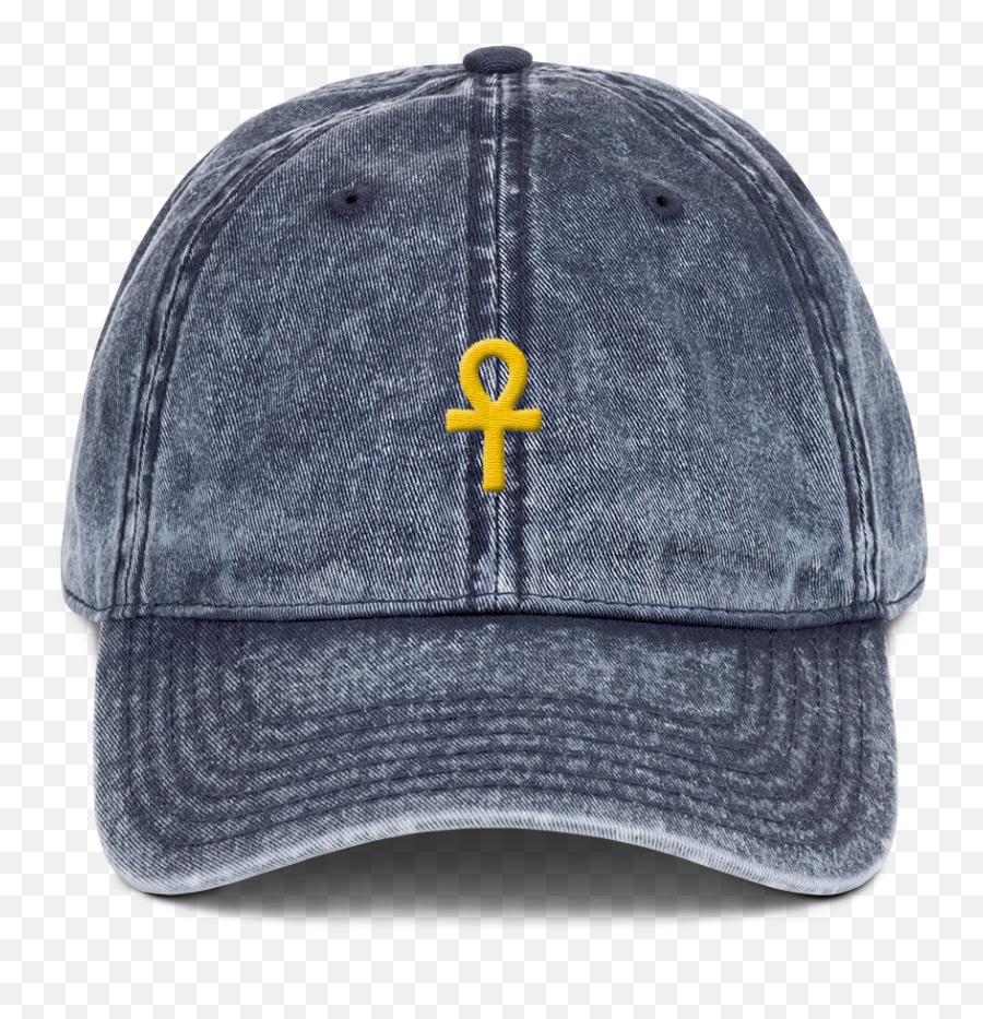 Royal Ankh Cap Vintage Denim Emoji,Ankh Emoji