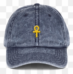 Royal Ankh Cap Vintage Denim Emoji,Ankh Emoji