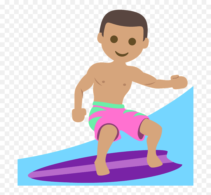 Person Surfing Emoji Clipart - Surfing,Boy Game Emoji