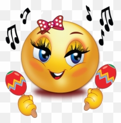 Music Party Girl Emoji - Birthday Emojis,Girl Emoji