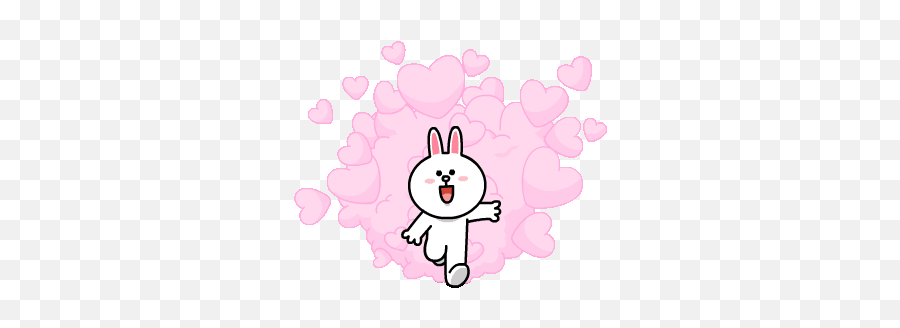 Brown U0026 Conyu0027s Big Love Stickers Bisous Gif Émoticônes - Brown And Cony Running Gif Emoji,Descargar Emoticons Para Messenger