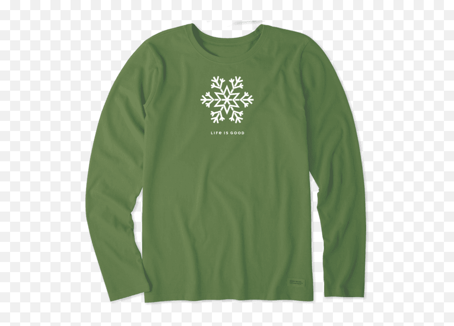 Snowflake Lig Long Sleeve Crusher Tee - Halloween Shirts For Women Life Is Good Emoji,Snowflake Feet Emoji