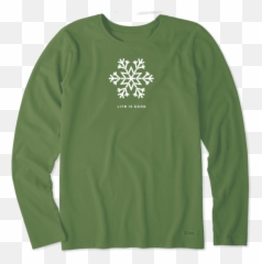 Snowflake Lig Long Sleeve Crusher Tee - Halloween Shirts For Women Life Is Good Emoji,Snowflake Feet Emoji